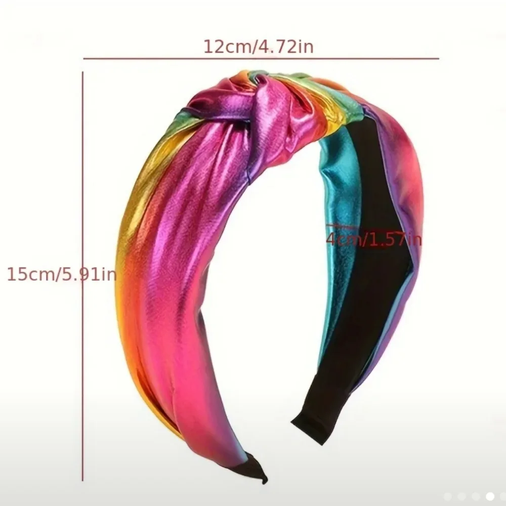 Women's Cross Knot Headband, Metallic Gold